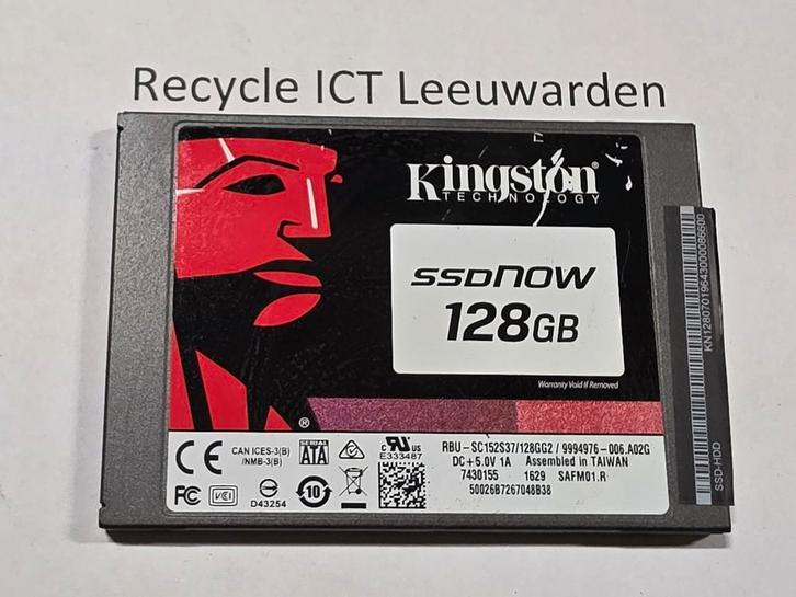 Kingston 128gb laptop ssd hdd hardeschijf ssdnow, Computers en Software, Harde schijven, Gebruikt, Laptop, Intern, SSD, SATA, Ophalen of Verzenden