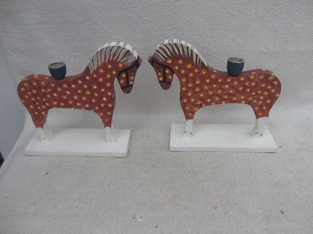 Diverse Vintage Scandinavische houten kandelaars, Gebruikt, Ophalen of Verzenden, Hout, Kandelaar