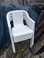 4 plastic tuinstoelen in zeer goede staat, Ophalen, Zo goed als nieuw, Kunststof, Stapelbaar