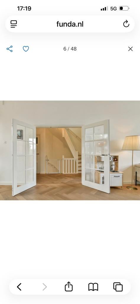 Openslaande binnendeuren met glas en een enkele deur, Ophalen, Gebruikt, 80 tot 100 cm, Binnendeur