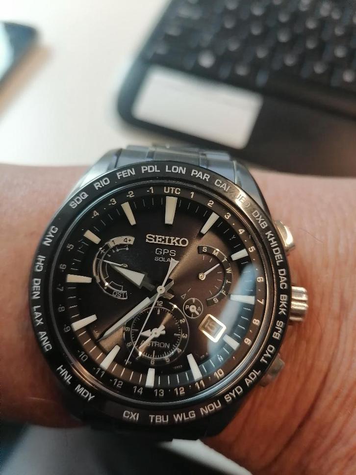 Seiko Astron GPS Solar Horloge, Sieraden, Tassen en Uiterlijk, Horloges | Heren, Zo goed als nieuw, Polshorloge, Seiko, Overige materialen