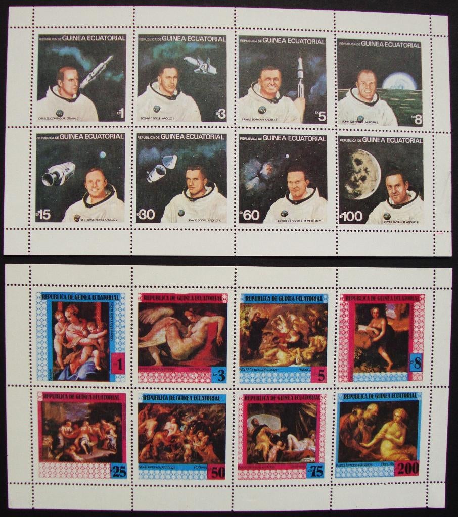 - 808 - 2 Blokken met Ruimtevaart + Schilderijen., Verzenden, Postfris, Overige thema's