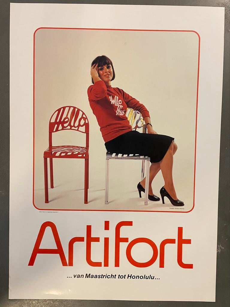 4 Artifort affiches uit begin jaren 80, Verzenden, A1 t/m A3, Reclame, Rechthoekig Staand