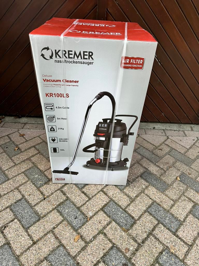 KREMER KR100 LS Nat-/Droog Stofzuiger 100L - Nieuw!, Ophalen, Zo goed als nieuw, 2000 watt of meer