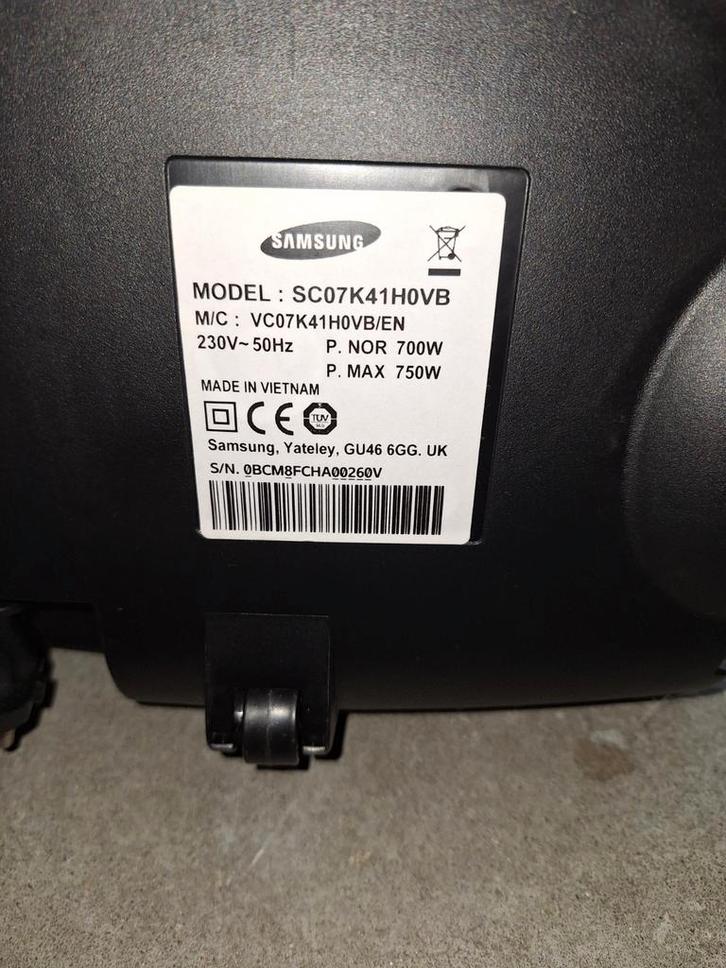 Samsung stofzuiger SC07K41H0VB, Witgoed en Apparatuur, Stofzuigers, Ophalen of Verzenden