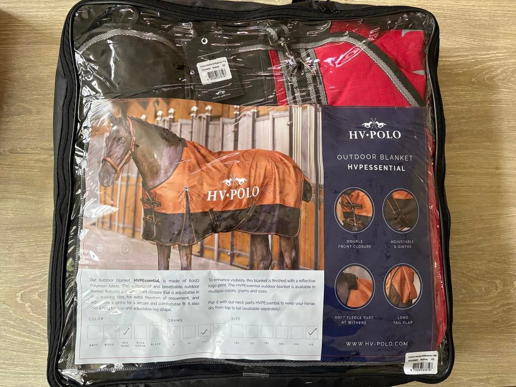 HV Polo 100g turnout rug, Dieren en Toebehoren, Paarden en Pony's | Dekens en Dekjes, 100 g, Rood, Nieuw, Extra Full (XL)