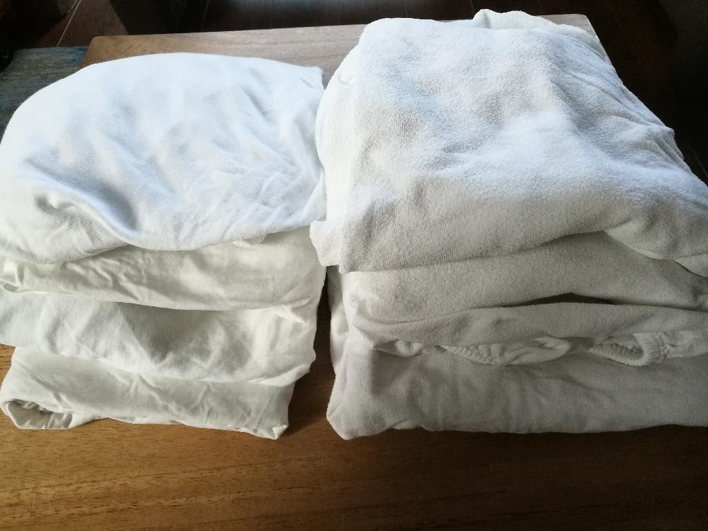 "Jollien" hoeslakens Jersey en Molton 60x120cm. 8stuks, Gebruikt, Jongetje of Meisje, Wit, Overige typen