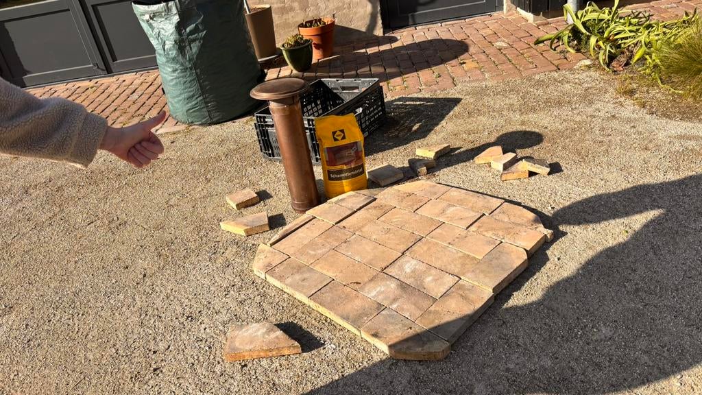 Schamotte stenen en mortel voor pizzaoven (compleet), Doe-het-zelf en Verbouw, Metselstenen, Ophalen, Gebruikt, Overige typen