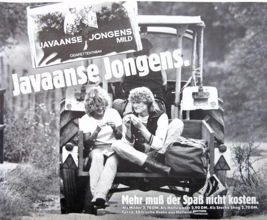 14 vintage reclames Niemeyer Javaanse Jongens shag 1979-85, Verzamelen, Rookartikelen, Aanstekers en Luciferdoosjes, Gebruikt
