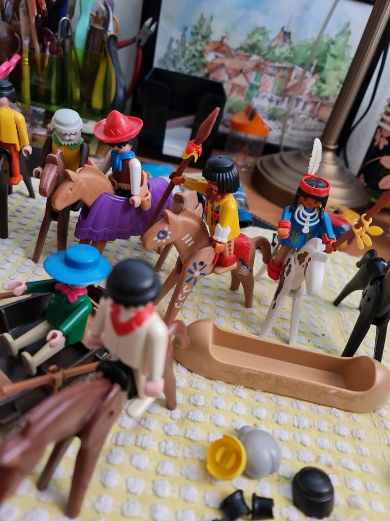 Doos vol playmobil jaren 80., Ophalen of Verzenden, Gebruikt