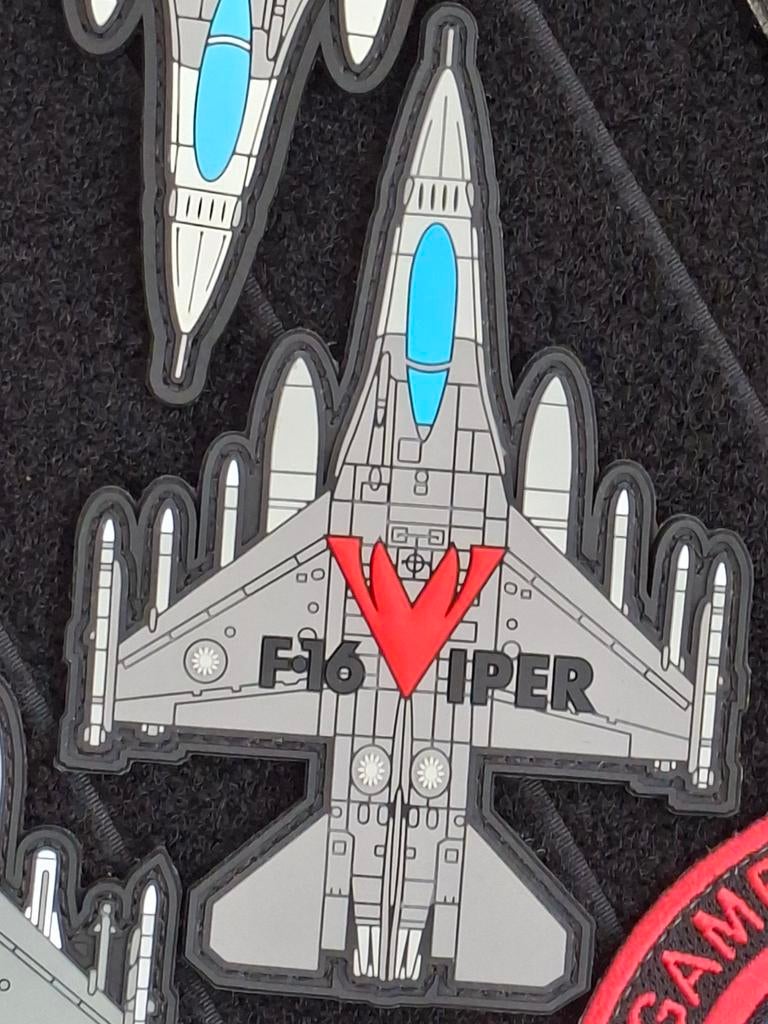 F-16V Viper PVC Silhouet Patch - Badge, Ophalen of Verzenden, Nieuw