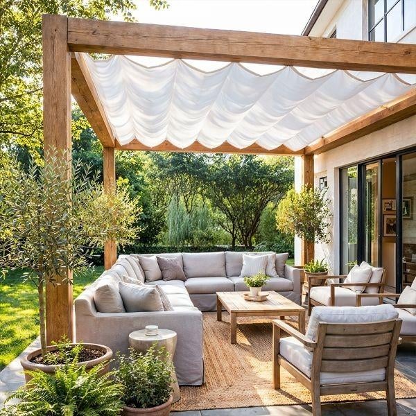 Shadow Comfort Harmonicadoek – B290xL300cm – Sahara Sand, Tuin en Terras, Schaduwdoeken, Ophalen of Verzenden, Nieuw
