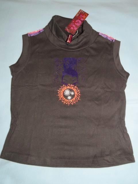 Mouwloos coltruitje donkergrijs met print Top Five NIEUW 140, Kinderen en Baby's, Kinderkleding | Maat 140, Nieuw, Meisje, Shirt of Longsleeve