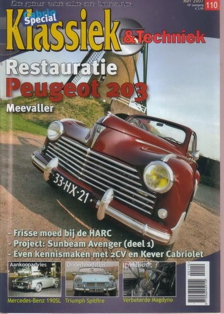Klassiek & Techniek 110 2007 : Peugeot 203 - VW Kever Cabrio, Boeken, Auto's | Folders en Tijdschriften, Gelezen, Algemeen, Ophalen of Verzenden