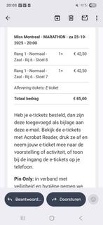 2 kaartjes voor Miss Montreal in Assen, Tickets en Kaartjes, Twee personen