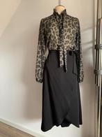 Costes blouse strik hals gevlekt khaki zwart M = 38, Maat 38/40 (M), Zwart, Ophalen of Verzenden, Zo goed als nieuw
