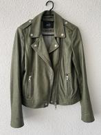 Leather jacket SET green groen leer jas, Maat 38/40 (M), SET, Verzenden, Zo goed als nieuw