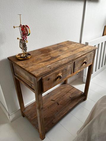 Houten Sidetable met 2 Lades beschikbaar voor biedingen