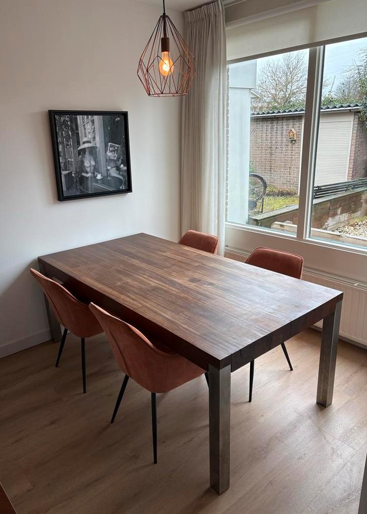 Massieve eikenhouten tafel - 200x100cm, Huis en Inrichting, Tafels | Eettafels, Gebruikt, 100 tot 150 cm, 150 tot 200 cm, Vijf personen of meer