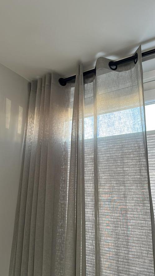 Inbetween linnen gordijnen, lichtgrijs, 2.5x3m, Huis en Inrichting, Stoffering | Gordijnen en Lamellen, Zo goed als nieuw, 200 cm of meer
