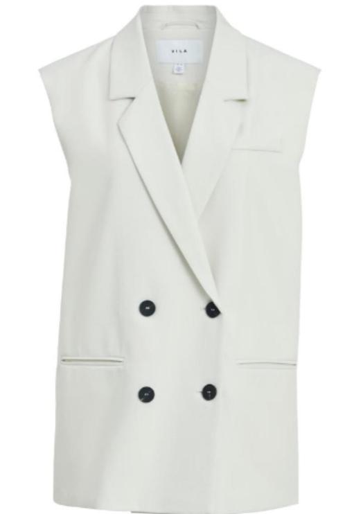 VILA mouwloos colbert gilet Vikammas Waistcoat zand beige ma, Kleding | Dames, Jasjes, Kostuums en Pakken, Zo goed als nieuw, Jasje
