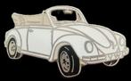 Volkswagen Kever Cabrio pin- wit emaille, Ophalen of Verzenden, Nieuw, Transport, Speldje of Pin