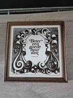 Spreuken tegel met houten lijst, Huis en Inrichting, Woonaccessoires | Tekstborden en Spreuken, Ophalen of Verzenden, Zo goed als nieuw