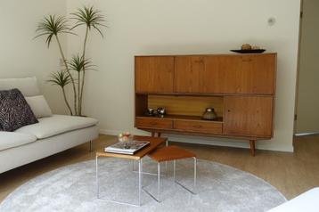 Mid century highboard | Teak | Bar, dienblad, laden, kastjes beschikbaar voor biedingen