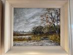 Winterlandschap olieverf op paneel Joop Burger, Ophalen of Verzenden