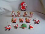 Kleine kerstmannetjes van stof vintage, Diversen, Ophalen of Verzenden, Gebruikt