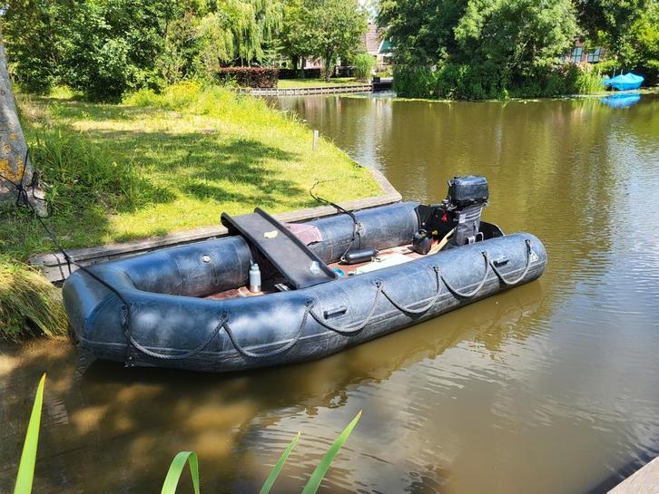 hypalon defensie boot + 6 pk4t zodiak army leger 4 x 2 m, Watersport en Boten, Rubberboten, Zo goed als nieuw, Overige merken