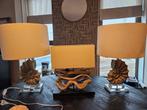 3 lampen, schelpen voet, houten voet, Ophalen, Zo goed als nieuw, Rond, 50 cm of meer