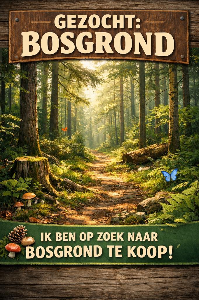 Gezocht: bosgrond voor recreatief gebruik, Tuin en Terras, Planten | Bomen, Overige soorten, Volle zon, Ophalen of Verzenden