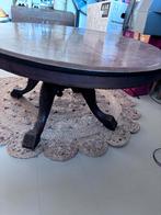 Antieke ovale tafel met houtinleg, 120x85 cm, Ophalen