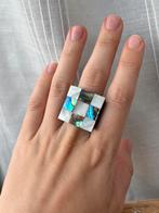 Abalone Parelmoer Checker Ring - Maat 18,5-19, Overige kleuren, Nieuw, Ophalen of Verzenden, Dame