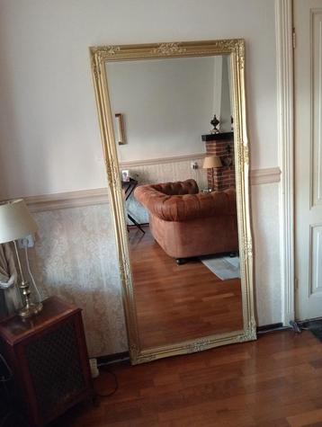 Zeer Chique!! Old-Gold "Facet" 183x83 Unieke "Barok" Spiegel beschikbaar voor biedingen