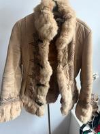 Mooie penny lane jas met echt bont en geborduurde ornamenten, Kleding | Dames, Jassen | Winter, Beige, Ophalen of Verzenden, Vintage