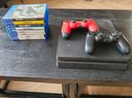 PS4 Slim + 2 Controllers + 8 Games!, Spelcomputers en Games, Spelcomputers | Sony PlayStation 4, Ophalen, Met 2 controllers, Zo goed als nieuw