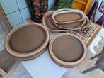 Gerzit Grote set serwis borden vintage stijl, bruin keramiek, Ophalen of Verzenden, Zo goed als nieuw, Bord