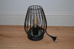 Kleine tafellamp/nachtlamp zwart metaal Ø14cm, Gebruikt, Ophalen of Verzenden, Metaal, Modern