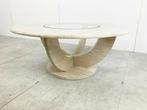 design ronde salontafel van travertin 100 diameter, Overige materialen, Minder dan 45 cm, Rond, Ophalen of Verzenden