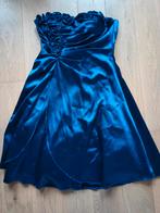 Blauwe galajurk maat M met clutch en omslagdoek, Maat 38/40 (M), Blauw, Ophalen of Verzenden, Zo goed als nieuw