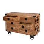Industriële Ladekast Mangohout Wielen Vintage Retro Dressoir, Industrieel, Retro, Vintage, Info@dehanzeherten.nl, 100 tot 150 cm