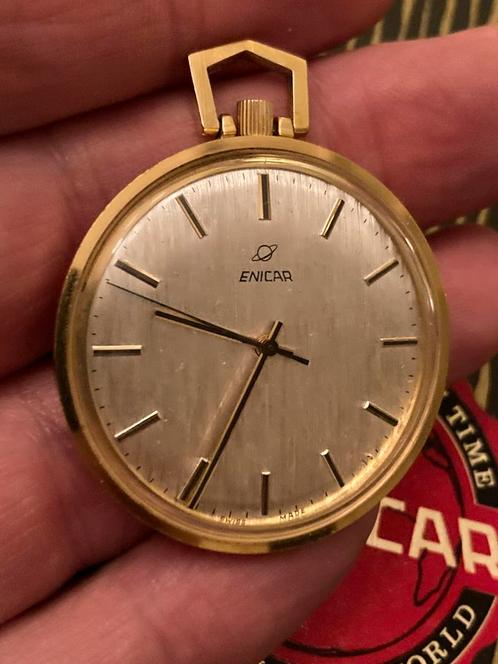 Vintage Enicar zakhorloge, Sieraden, Tassen en Uiterlijk, Horloges | Heren, Gebruikt, Zakhorloge, Overige merken, Ophalen of Verzenden
