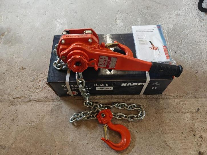 Hadef 3,2 ton rateltakel, Doe-het-zelf en Verbouw, Lieren en Takels, Nieuw, Handmatig, Ophalen