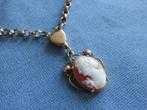 Antieke hals ketting met camee hanger in 14 karaat goud, Sieraden, Tassen en Uiterlijk, Antieke sieraden, Ophalen of Verzenden