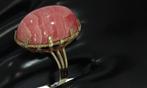Rhodochrosiet robuuste gouden vintage dames ring klassiek, Ophalen of Verzenden, Goud, Ring, Met edelsteen