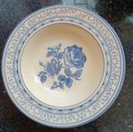 Diepe Borden Soepborden Wit met Blauwe Roos Johnson Bro's, Ophalen of Verzenden