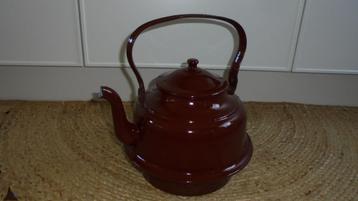 grote bruin emaille ketel, doorsnee 21-25 H25cm beschikbaar voor biedingen