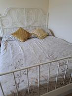 Bed metaal cremewit tweepersoons 1.60 x 2.00, Ophalen, Tweepersoons, Metaal, 160 cm